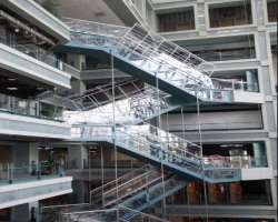 It is a 10-story building having theaters, a lobby, and a restaurant alongside an exhibition area.